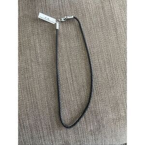 BICO Australia NWT Black Braided Leather Cord Necklace 16”